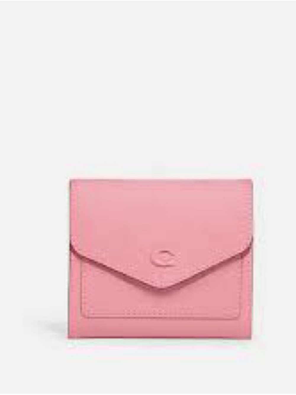 Coach Cross Wyn Grain Leather Small Wallet Flower Pink Silver Accents - Picture 16 of 16